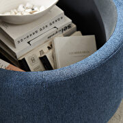 Navy round storage ottoman/ end table (2 in 1) by La Spezia additional picture 6
