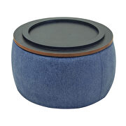 Navy round storage ottoman/ end table (2 in 1) by La Spezia additional picture 9