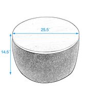 Light gray round storage ottoman/ end table (2 in 1) by La Spezia additional picture 7
