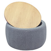 Dark gray round storage ottoman/ end table (2 in 1) by La Spezia additional picture 9