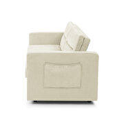 Beige velvet loveseats sofa bed with pullout bed by La Spezia additional picture 2