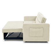 Beige velvet loveseats sofa bed with pullout bed by La Spezia additional picture 11