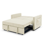 Beige velvet loveseats sofa bed with pullout bed by La Spezia additional picture 15