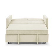Beige velvet loveseats sofa bed with pullout bed by La Spezia additional picture 5
