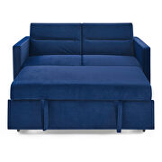 Blue velvet loveseats sofa bed with pullout bed by La Spezia additional picture 11