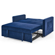 Blue velvet loveseats sofa bed with pullout bed by La Spezia additional picture 13