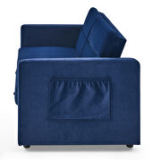 Blue velvet loveseats sofa bed with pullout bed by La Spezia additional picture 15