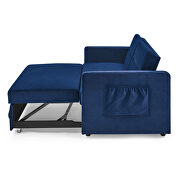 Blue velvet loveseats sofa bed with pullout bed by La Spezia additional picture 16