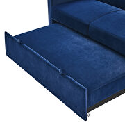 Blue velvet loveseats sofa bed with pullout bed by La Spezia additional picture 3