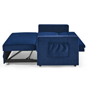 Blue velvet loveseats sofa bed with pullout bed by La Spezia additional picture 10