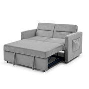 Gray chenille loveseats sofa bed with pullout bed by La Spezia additional picture 15