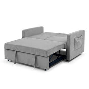 Gray chenille loveseats sofa bed with pullout bed by La Spezia additional picture 16