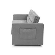 Gray chenille loveseats sofa bed with pullout bed by La Spezia additional picture 8