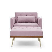Pink velvet recline chair with ottoman and pillow by La Spezia additional picture 2