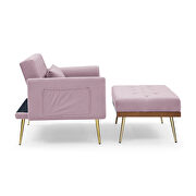 Pink velvet recline chair with ottoman and pillow by La Spezia additional picture 3