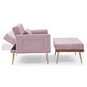 Pink velvet recline chair with ottoman and pillow by La Spezia additional picture 5