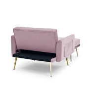 Pink velvet recline chair with ottoman and pillow by La Spezia additional picture 7