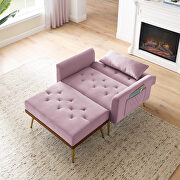 Pink velvet recline chair with ottoman and pillow by La Spezia additional picture 10