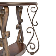 Console table with glass table top and powder coat finish metal legs in dark brown by La Spezia additional picture 4