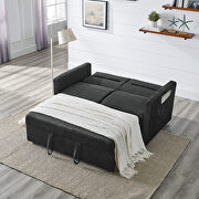 Black chenille loveseats sofa bed with pullout bed by La Spezia additional picture 2