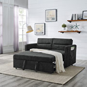 Black chenille loveseats sofa bed with pullout bed by La Spezia additional picture 13