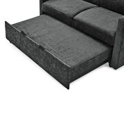 Black chenille loveseats sofa bed with pullout bed by La Spezia additional picture 4