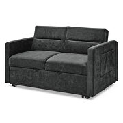 Black chenille loveseats sofa bed with pullout bed by La Spezia additional picture 5