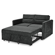 Black chenille loveseats sofa bed with pullout bed by La Spezia additional picture 6
