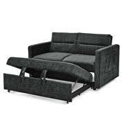 Black chenille loveseats sofa bed with pullout bed by La Spezia additional picture 8