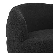 Black velvet and stainless steel base swivel barrel chair with with storage ottoman by La Spezia additional picture 5