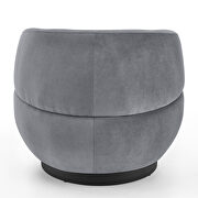 Velvet gray and black stainless steel base swivel barrel chair with with storage ottoman by La Spezia additional picture 8