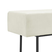 Contemporary style velvet upholstered bench in beige by La Spezia additional picture 4