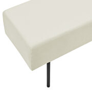 Contemporary style velvet upholstered bench in beige by La Spezia additional picture 5
