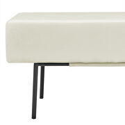 Contemporary style velvet upholstered bench in beige by La Spezia additional picture 6