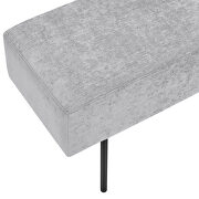Contemporary style velvet upholstered bench in gray by La Spezia additional picture 2