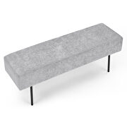 Contemporary style velvet upholstered bench in gray by La Spezia additional picture 3