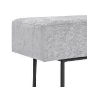 Contemporary style velvet upholstered bench in gray by La Spezia additional picture 4