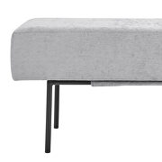 Contemporary style velvet upholstered bench in gray by La Spezia additional picture 5