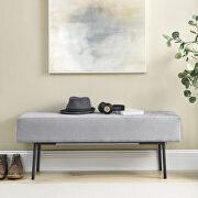 Contemporary style velvet upholstered bench in gray by La Spezia additional picture 6