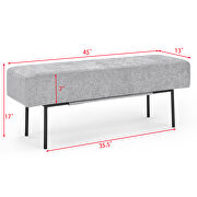 Contemporary style velvet upholstered bench in gray by La Spezia additional picture 7