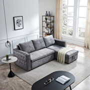 Gray reversible sectional sofa additional photo 3 of 15