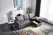 Gray stone fabric sectional sofa with pulled out bed by La Spezia additional picture 11