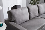 Gray stone fabric sectional sofa with pulled out bed additional photo 4 of 10