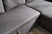 Gray stone fabric sectional sofa with pulled out bed by La Spezia additional picture 7