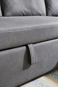 Gray stone fabric sectional sofa with pulled out bed by La Spezia additional picture 9