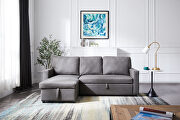 Gray stone fabric sectional sofa with pulled out bed by La Spezia additional picture 10
