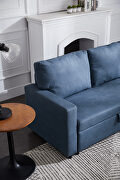 Navy blue stone fabric sectional sofa with pulled out bed by La Spezia additional picture 5