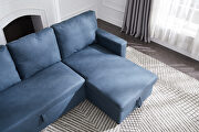 Navy blue stone fabric sectional sofa with pulled out bed by La Spezia additional picture 6