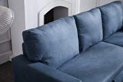 Navy blue stone fabric sectional sofa with pulled out bed by La Spezia additional picture 8