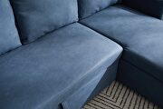 Navy blue stone fabric sectional sofa with pulled out bed by La Spezia additional picture 9